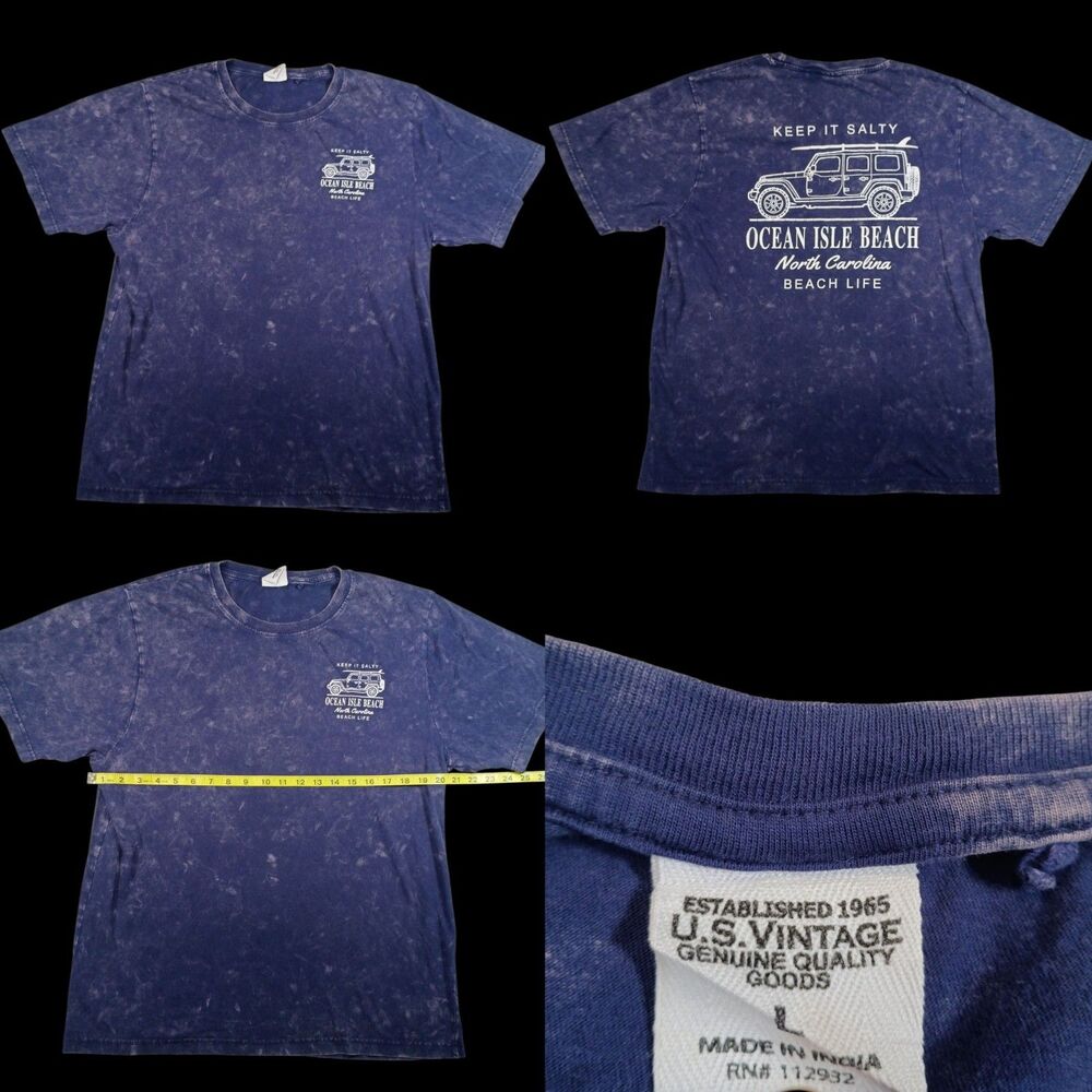 Ocean Isle Beach T Shirt Mens Large Graphic North Carolina Blue Keep It Salty